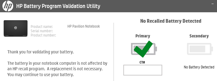 HP Battery Program Validation Utility